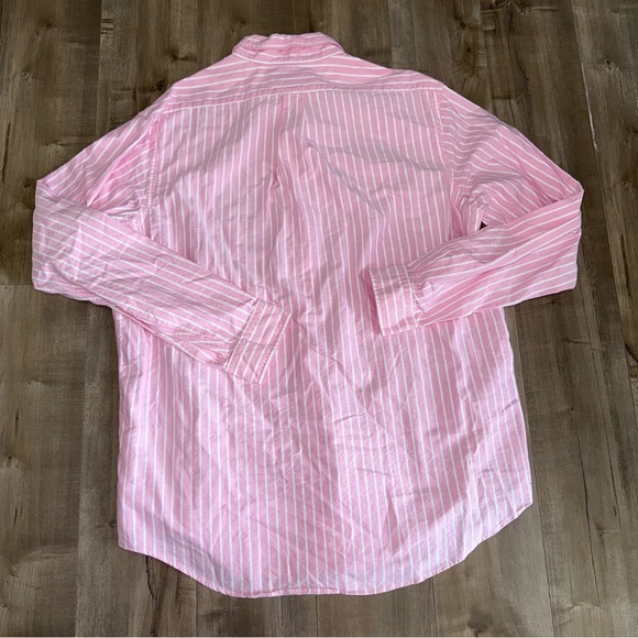 Ralph Lauren Classic Fit Long Sleeve Button‎ Down Men XL Pink White Stripe Flesh - Picture 4 of 7